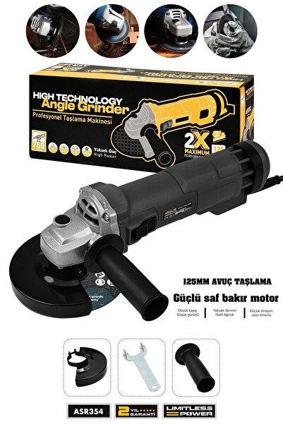 ASSUR 750w Avuç Taşlama Makinesi 125 mm Bakır Sargılı Spiral