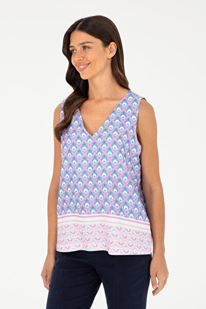 U.S. Polo Assn. Kadın Menekşe Kısa Kollu Gömlek 50283548-VR037