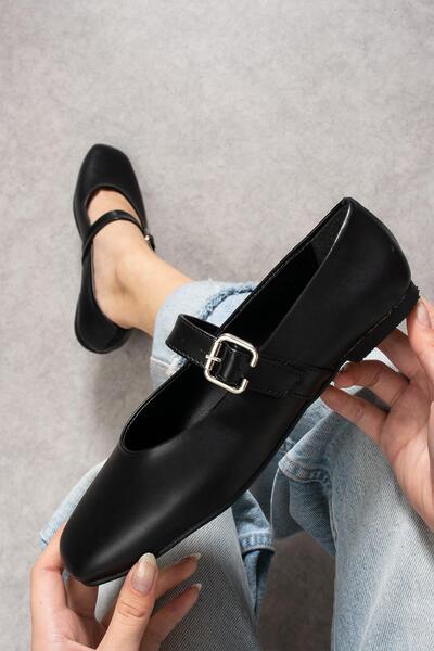 MissPapatya Comfortable Women's Daily Black Ballerinas