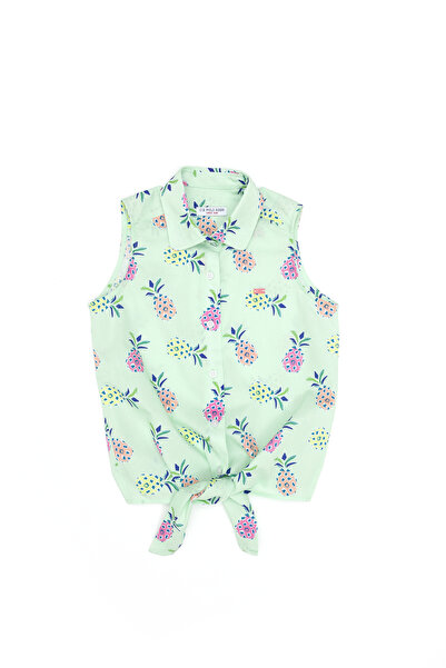 U.S. Polo Assn. Kız Çocuk Mint Kısa Kollu Gömlek 50269857-VR090