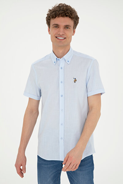 U.S. Polo Assn. Férfi kék rövid ujjú ing 50282582-VR036