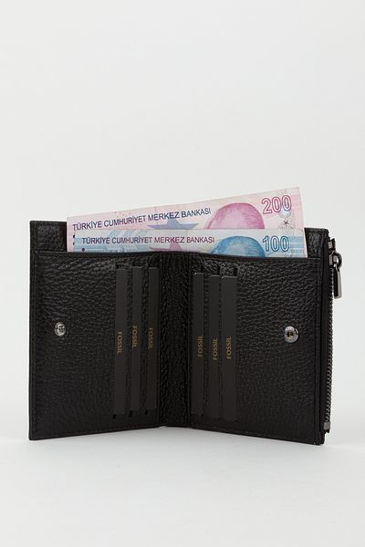Fossil Boxed Genuine Leather Black Women's Hand Portfolio Card Holder Wallet