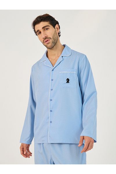 Styli Woven Checked Pocket Detail Shirt & Pyjama Set