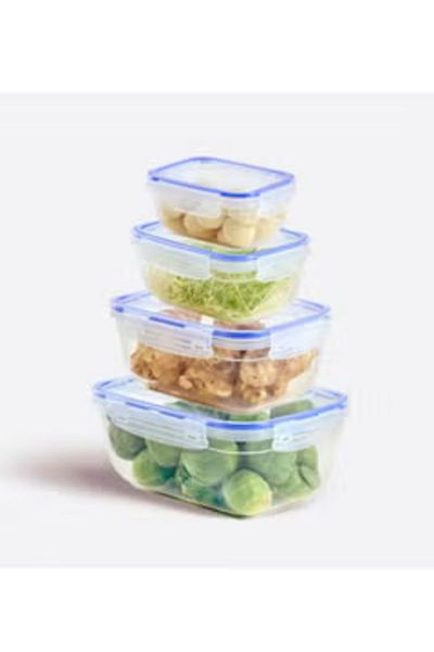 Dünya 4 Pcs Transparent Plastic Food Container Set