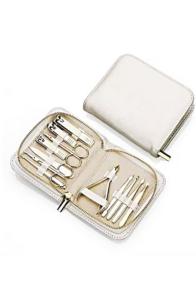 gaman 12 Pieces Gold Stainless Cuticle Pliers Manicure Pedicure Grooming Kit -212