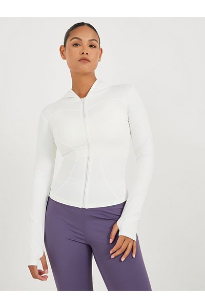 Styli Contour Seam Thumbhole Detail Zip Up Jacket