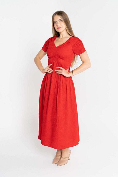 mica Midi Dress with Print and Short 7/8 Sleeves