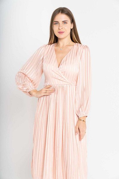 mica Long Sleeve Striped Midi Dress