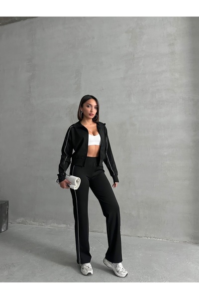 Miss Prova Scuba Fabric Diver Sweatpants - Λεπτομέρεια Piping MISSEA2518