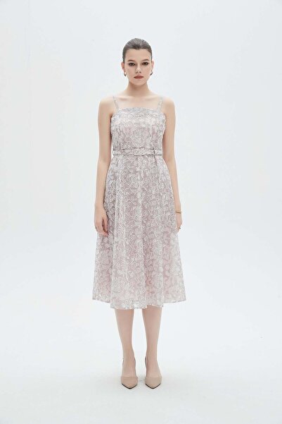 mica فستان ميدي مع حزام الخصر