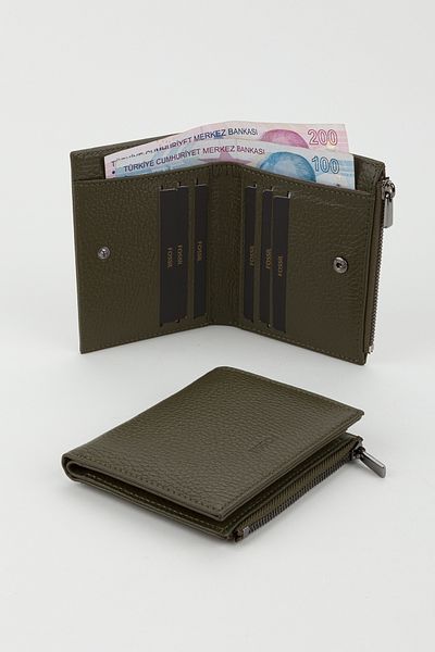Fossil Boxed Genuine Leather Khaki Women's Hand Portfolio Card Holder Wallet