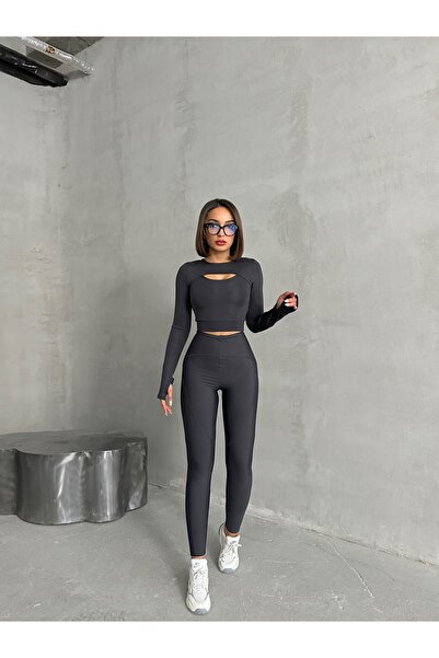 Miss Prova Трикотажні спортивні легінси - з ефектом утягування та деталями шв...