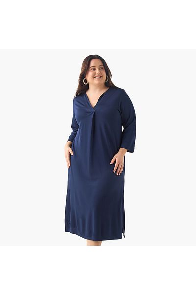 Ulla Popken STRETCH BLEND 34 SLEEVE KNIT TUNIC DRESS