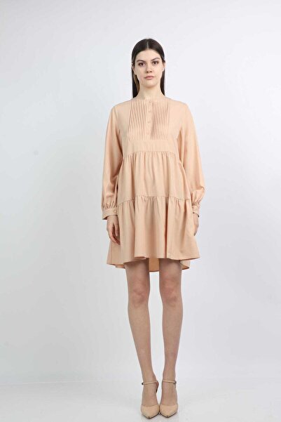 mica Short Fluffy Dress with Long Sleeves for Women