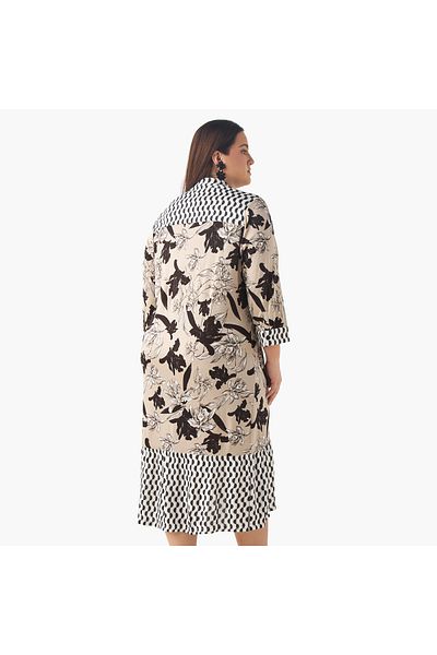 Ulla Popken STRETCH BLEND LAYERED LOOK BUTTON DOWN DRESS