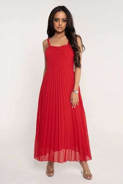 mica Sleeveless Pleated Midi Dress