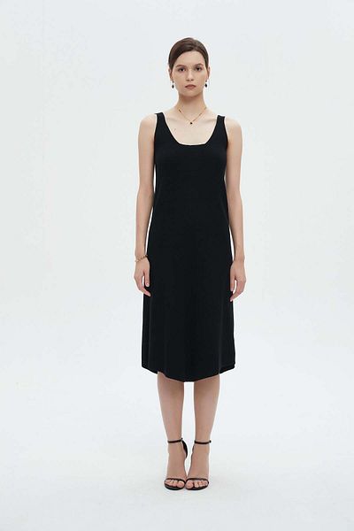 mica Simple Square Neck Midi Dress for Women