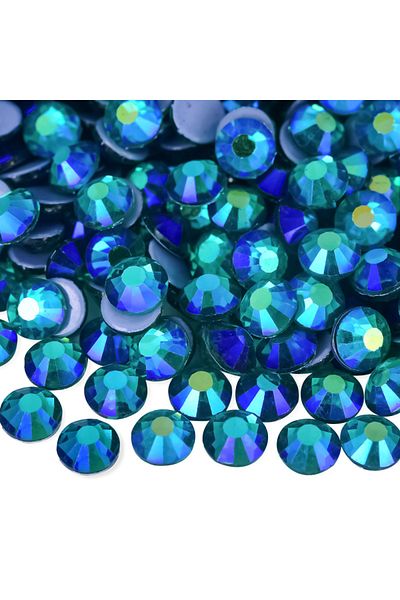 Gymo Premium Quality Hotfix Crystal Stone - Επίπεδο σίδερο, Κολλητικό (3,8-4mm) Μπλε Ζιργκόν AB (720