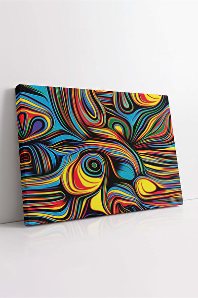 KOSS Dijital Pictură decorativă pe pânză orizontală cu valuri colorate abstra...