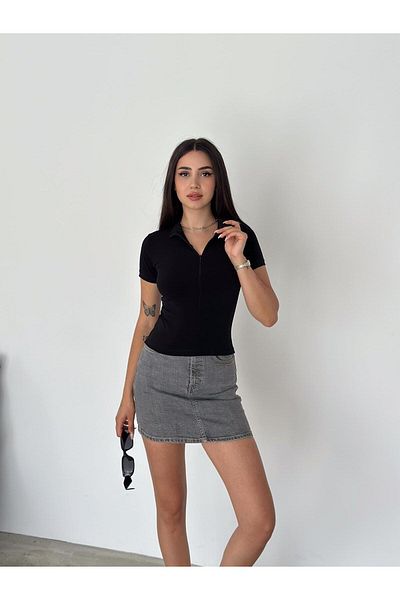 Touz Moda Basic Nos Crop Blouse