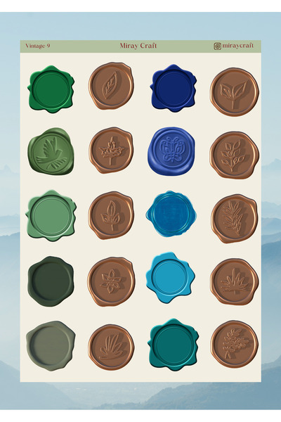 MirayDesign AUTOCOLANT/ALBUM DE COLETAȚI CU TEMĂ VINTAGE, 12*17 CM, PENTRU BULLET JOURNAL, PLANIFICATOR, AGENDĂ, CADER