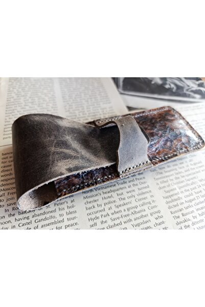 Mahfuz Crazy Hors Genuine Leather Handmade Pen Holder for Your Special Pens Pencil Box 27 cm 6 cm Mu102