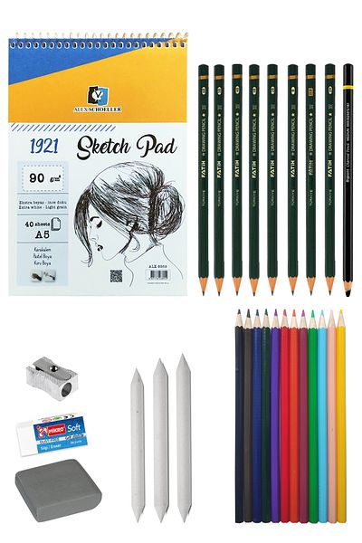 ACUTO Alex Schoeller A5 Sketchbook 90g Sketching Set Graded Pen Set Color Set Charcoal Drawing Set