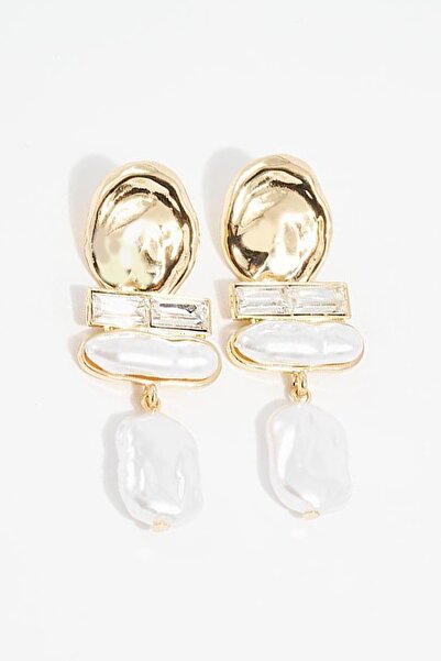 New Obsessions Baroque Pearl Stone Scrunch Model Dangle Earrings
