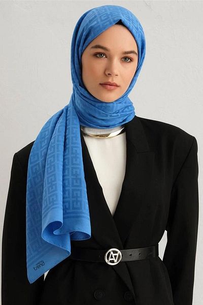 Armine Şal Safir Jacquard - AT2SFR - 34 - Albastru