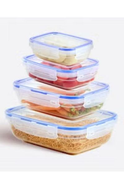 Dünya 4 Pcs Transparent Plastic Food Container Set