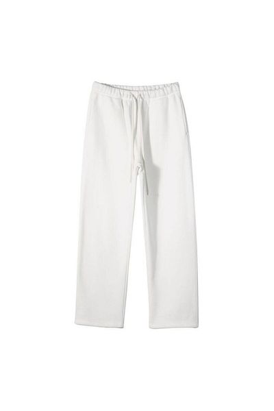THE WHITE White Straight Leg Unisex Raised Comfortable Cut Sweatpants