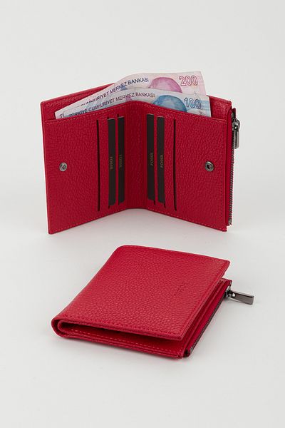 Fossil Boxed Genuine Leather Red Women's Hand Portfolio Card Holder Wallet
