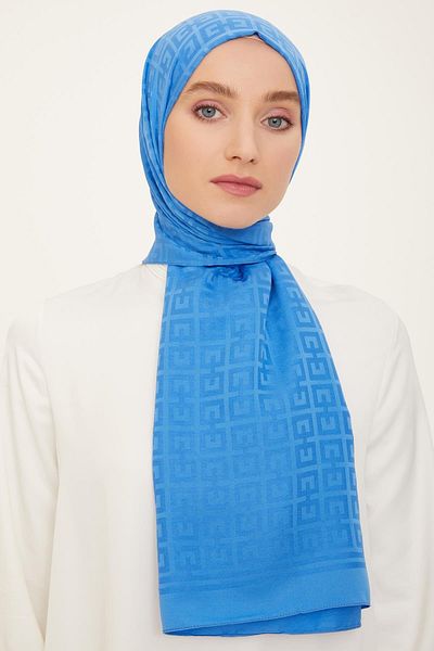 Armine Şal Safir Jacquard - AT2SFR - 34 - Albastru