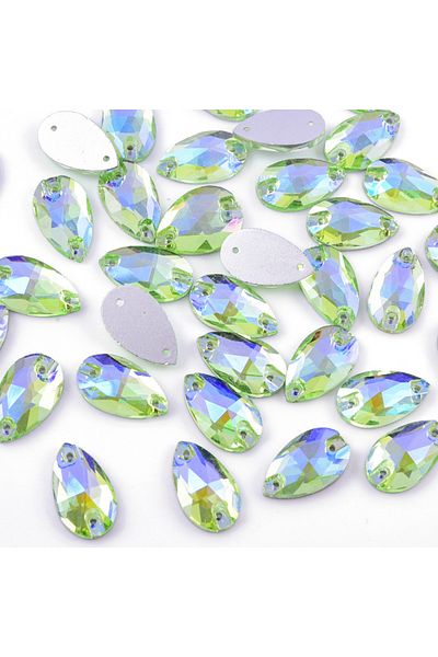 Gymo Premium P47 Light Peridot - Κρυστάλλινη πέτρα με ίσια τρύπα και κρεμάστρα, 10,5*18 mm, AB (28 A)