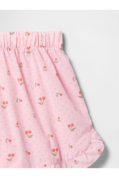 GAP Kız Çocuk Pembe Fırfırlı Pijama Şort