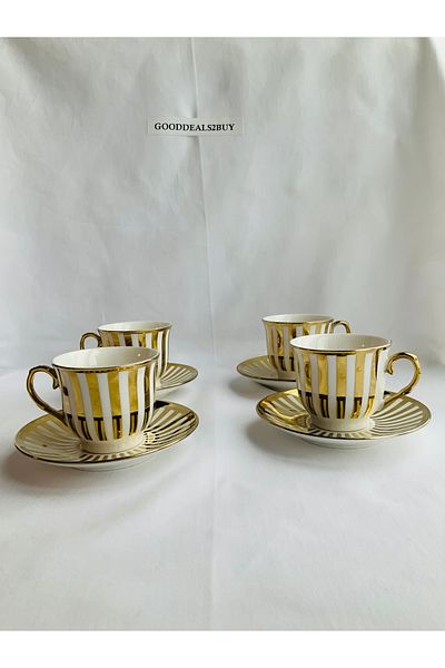 Madame Coco Blanche 4-Piece Coffee Cup Set - Colorful - 90 ml