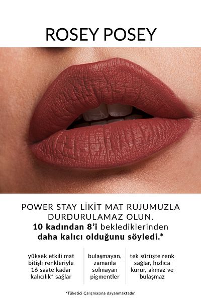 AVON Power Stay Likit Mat Ruj - Rosey Posey