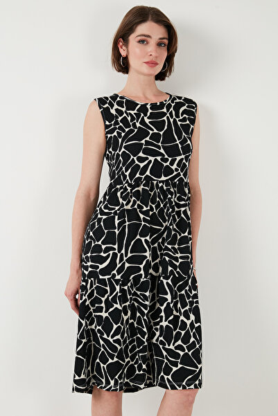Lela Desenli Kolsuz Midi Elbise ELBİSE 5869007