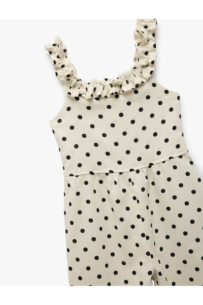 Koton Πουά τετράγωνο γιακά λινό μεικτό λουράκι μακριά φόρμα