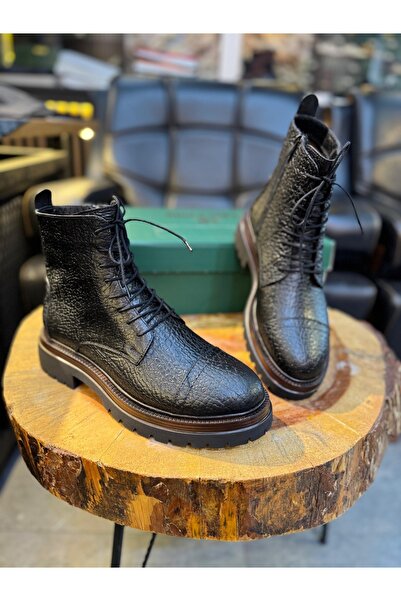 Paulo 9700 SİYAH CİLT HAKİKİ DERİ ERKEK BOT % BOOTİE