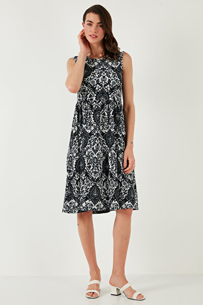 Lela Desenli Kolsuz Midi Elbise ELBİSE 5869007