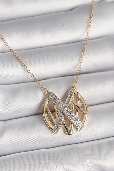 Skygo 316L Steel Gold Color Zircon Stone Vintage Model Women's Necklace - Tj-Bko9762