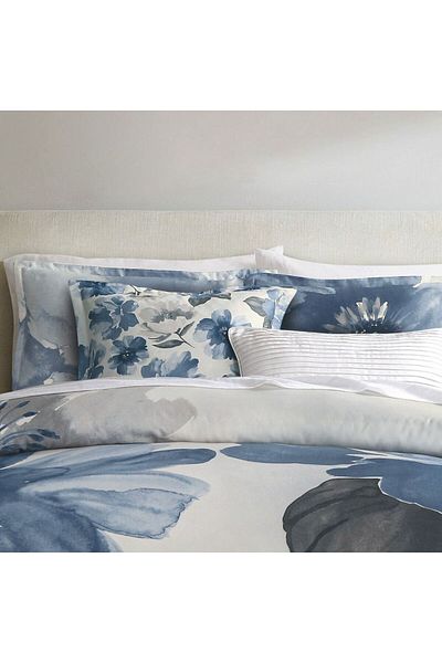 Orange Bed & Bath طقم سرير مزدوج من مارجوت فلورال مصنوع من القطن بنسبة 100%، مكون من 8 قطع، 274 × 243 سم