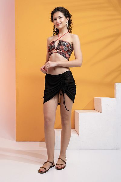 XCLSV Mini Pareo - Knitted Chiffon, Gathered Skirt