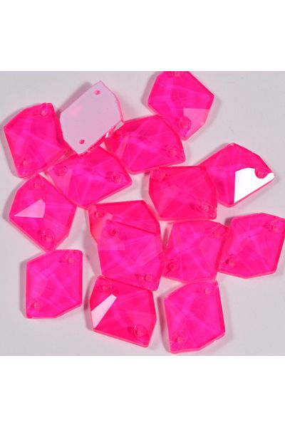 Gymo Premium 10*14mm N08 Rose Neon - Κρυστάλλινη πέτρα με ίσια τρύπα (36 τεμάχια)