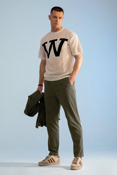redowl W Logo Oversize Knitwear T-Shirt - Διχτυωτό μοντέλο