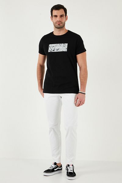 Buratti Men's Slim Fit Crew Neck Printed t Shirt - Cotton 541Tolive