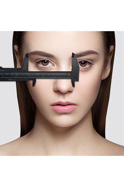 gaman Black Microblading And Permanent Makeup Measuring Ruler Caliper Pink, Permanent Eyebrow, Permanent Makeup