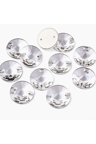 Gymo 8mm Επίπεδη Τρυπή Premium Rivoli Crystal Stone - 84 Τεμάχια