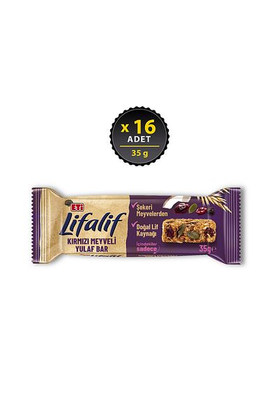 Eti Lifalif Red Fruit Oat - 35g X 16 Pieces of Bar